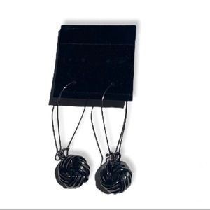 Earring silver metal twisted